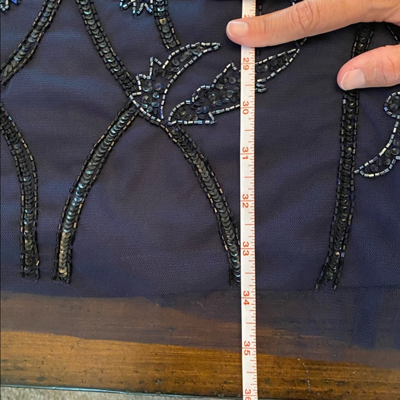 Aidan Mattox Navy Beaded Tulle Halter Dress NWT Size 6 - Picture 10 of 16